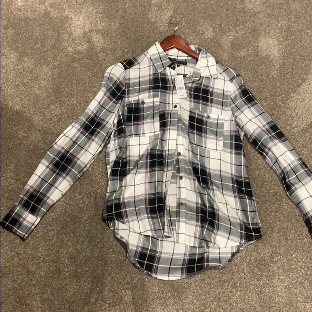 Kendall + Kylie plaid button down